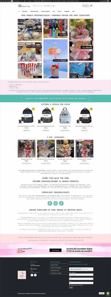 layout sito web magiche